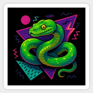 Retro Neon Green Tree Python Sticker